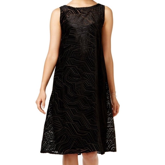Alfani Dresses & Skirts - $140 (NWT) Alfani Women's Black Velvet Burnout Optic Dimension Dress Plus 16W